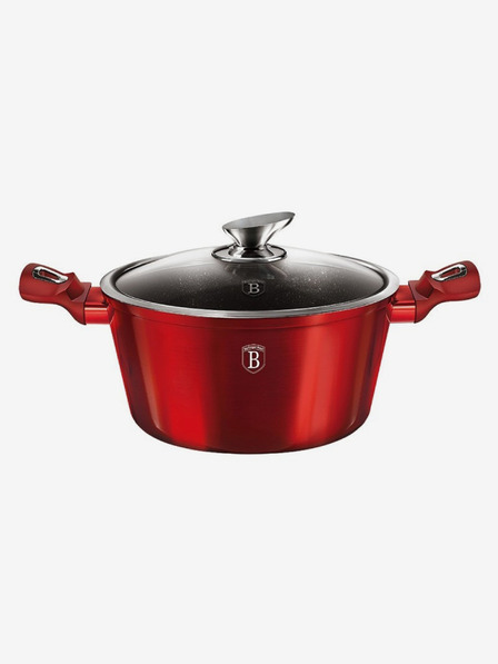 Berlingerhaus Kastrol s mramorovým povrchem a poklicí 24 cm Burgundy Metallic Line BERLINGERHAUS