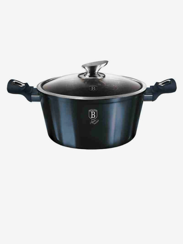 Berlingerhaus Kastrol s mramorovým povrchem a poklicí 24 cm BERLINGERHAUS Metallic Line Aquamarine Edition