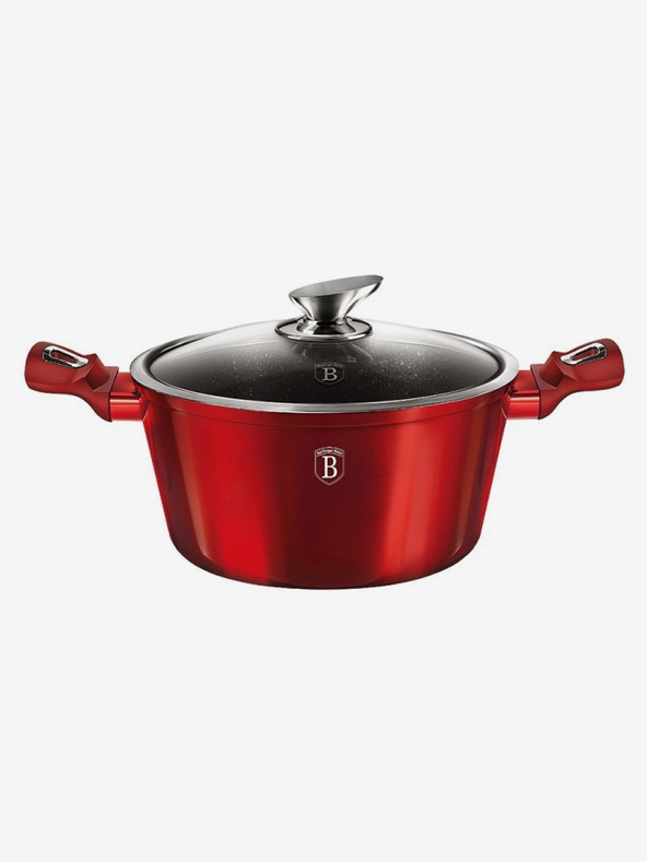 Berlingerhaus Kastrol s mramorovým povrchem a poklicí 28 cm Burgundy Metallic Line BERLINGERHAUS