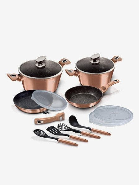 Berlingerhaus Sada nádobí s mramorovým povrchem 13 ks Rosegold Metallic Line BERLINGERHAUS