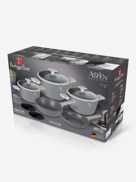 Berlingerhaus Sada nádobí s titanovým nepřilnavým povrchem 10 ks Aspen Collection BERLINGERHAUS