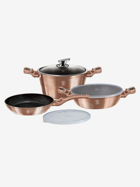 Berlingerhaus Sada nádobí s mramorovým povrchem 6 ks Rosegold Metallic Line BERLINGERHAUS