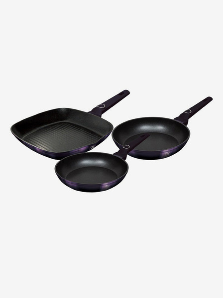 Berlingerhaus Pánev s titanovým povrchem sada 3 ks Purple Eclipse Collection gril BERLINGERHAUS