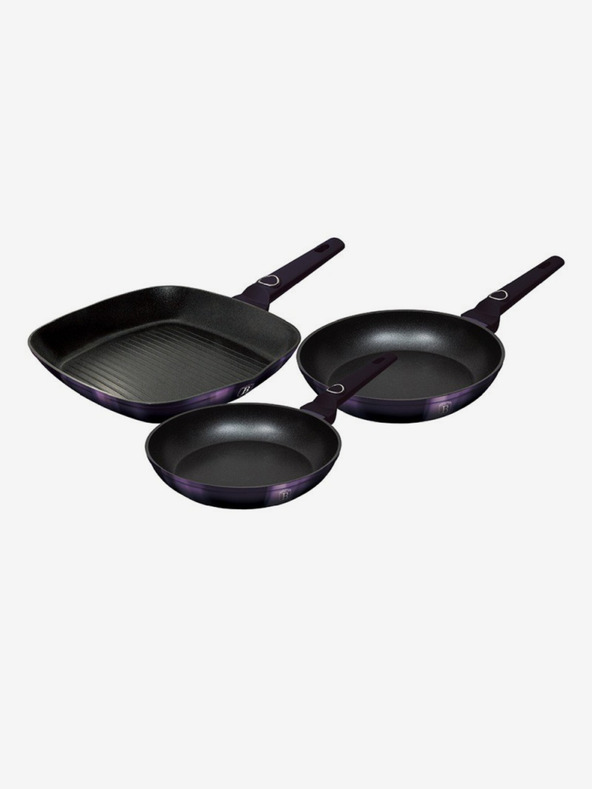 Berlingerhaus Pánev s titanovým povrchem sada 3 ks Purple Eclipse Collection gril BERLINGERHAUS