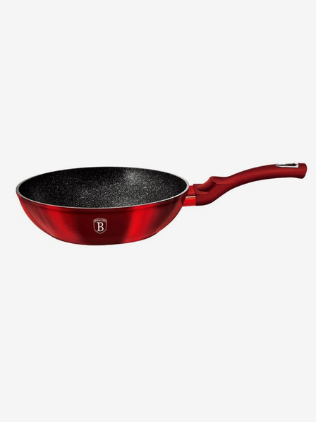 Berlingerhaus Pánev WOK s mramorovým povrchem 30 cm Burgundy Metallic Line BERLINGERHAUS