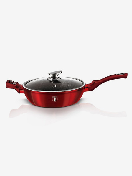 Berlingerhaus Pánev hluboká s mramorovým povrchem a poklicí 28 cm Burgundy Metallic Line BERLINGERHAUS
