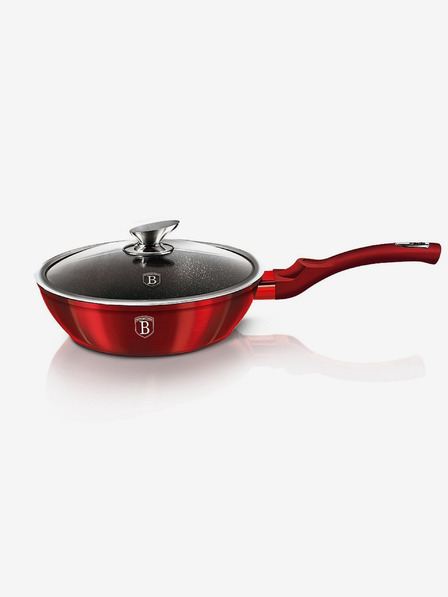 Berlingerhaus Pánev hluboká s mramorovým povrchem a poklicí 24 cm Burgundy Metallic Line BERLINGERHAUS