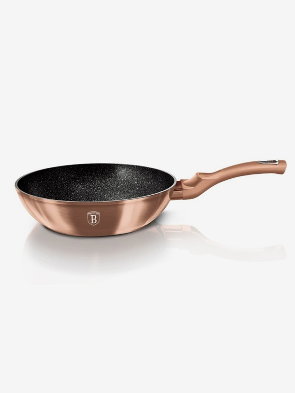 Berlingerhaus Wok pánev s mramorovým povrchem BERLINGERHAUS Rosegold Metallic Line (28 cm)