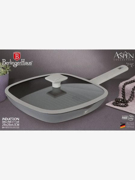 Berlingerhaus Pánev grilovací s poklicí s titanovým povrchem 28 cm Aspen Collection BERLINGERHAUS