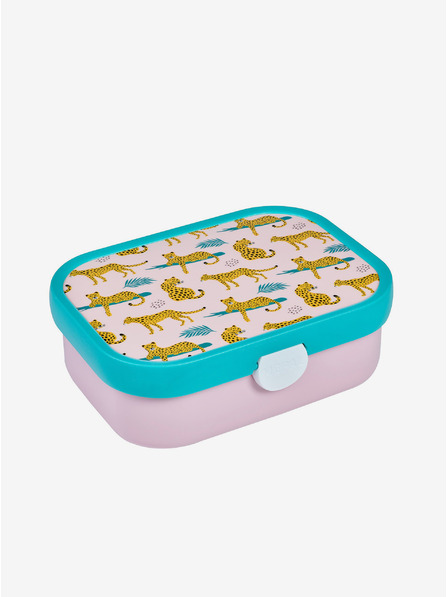Mepal Tyrkysovo-růžový dětský svačinový box Mepal Campus Leopard