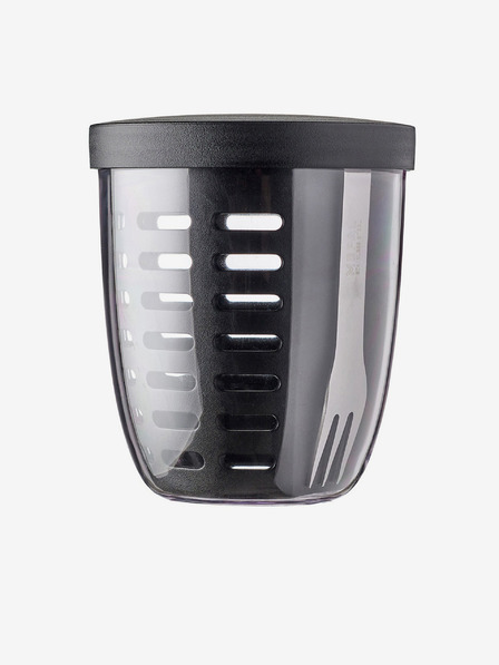 Mepal Černý svačinový box se sítkem Mepal Ellipse 600 ml