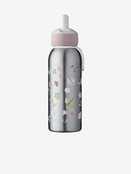 Mepal Růžovo-šedá dětská termo lahev Mepal Campus Flowers & Butterflies 350 ml