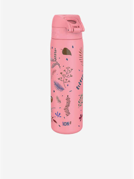 ION8 Růžová vzorovaná nerezová lahev Ion8 Leak Proof Flamingo (600 ml)