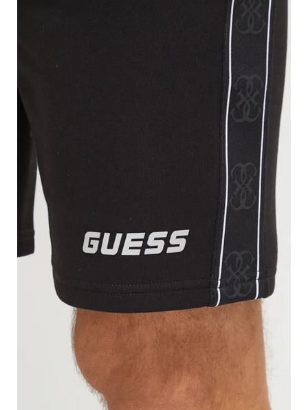 Guess Jeans Pánské černé kraťasy s postranním logem Guess jeans