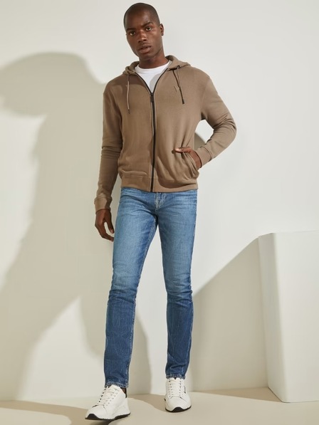 Guess Jeans Pánská hnědá mikina Guess Aldwin