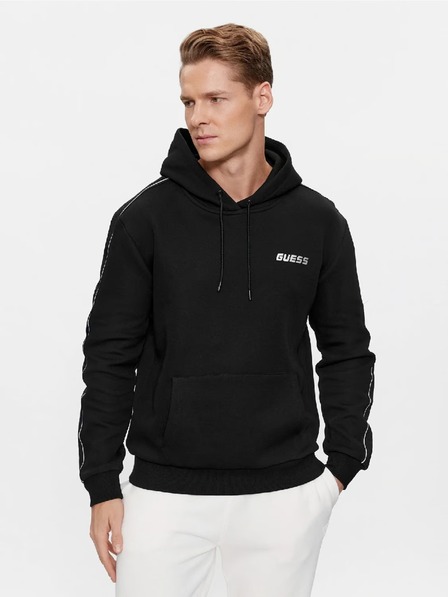 Guess Jeans Pánská černá mikina Guess Eco Mickey Quattro G Hoodie