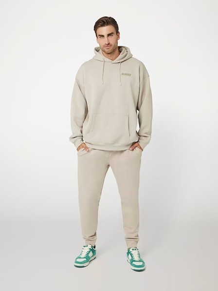 Guess Jeans Pánská šedá mikina Guess Hooded Sweatshirt