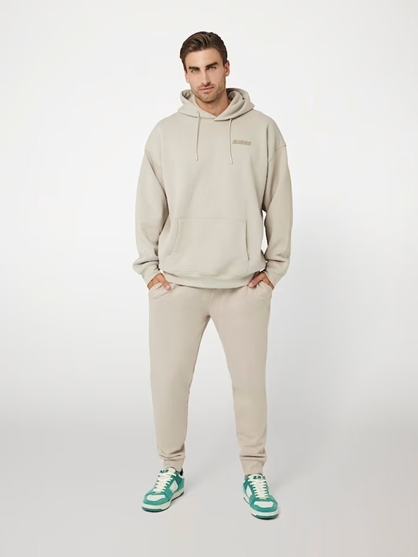 Guess Jeans Pánská šedá mikina Guess Hooded Sweatshirt