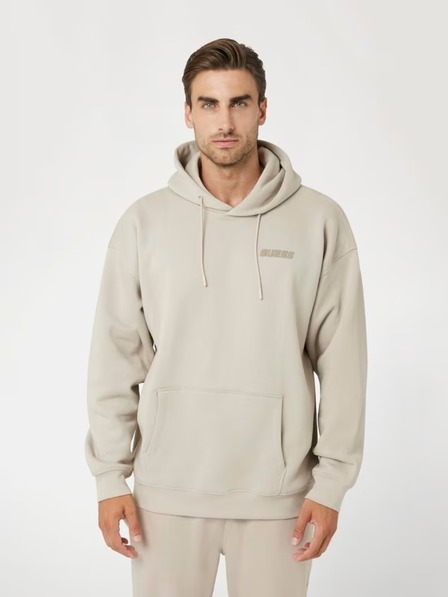 Guess Jeans Pánská šedá mikina Guess Hooded Sweatshirt