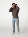 Guess Jeans Pánská hnědá mikina s vyšitým logem a kapucí Guess jeans