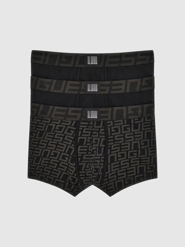 Guess Jeans Pánské černé boxerky s potiskem 3-Pack k6yw0 Guess jeans