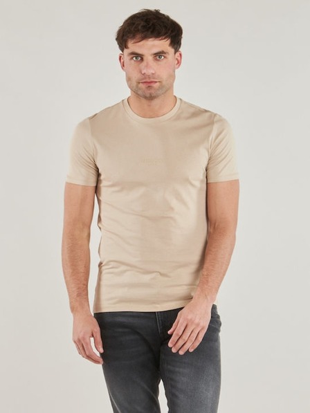 Guess Jeans Pánské béžové slim fit triko G1DR Guess jeans