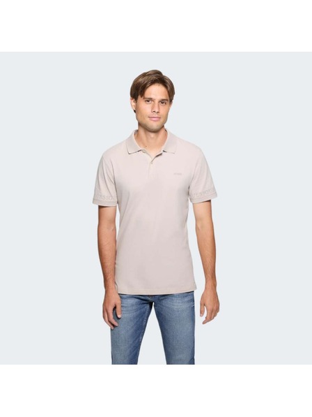 Guess Jeans Pánské béžové polo triko Nolan Guess jeans