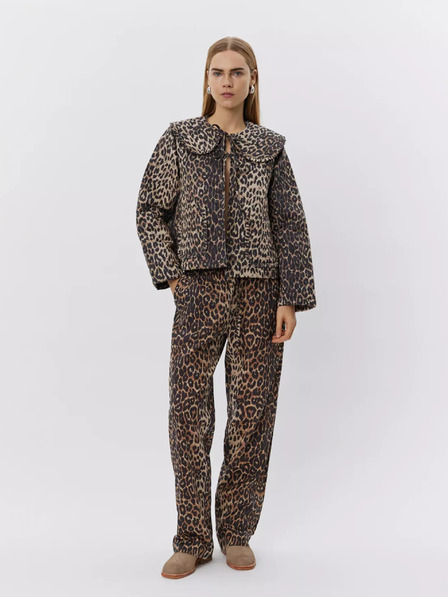 Sofie Schnoor Béžovo-hnědá dámská bunda s leopardím vzorem Sofie Schnoor