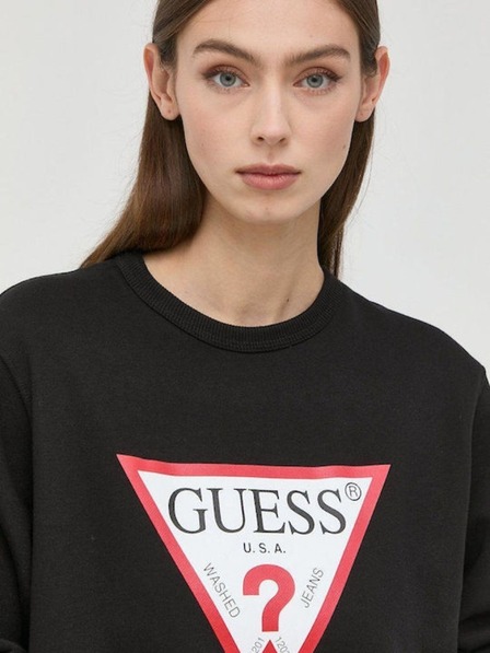 Guess Jeans Dámská černá mikina big triangle logo Guess jeans