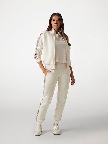 Guess Jeans Dámská bílá mikina s postranním logem Guess jeans