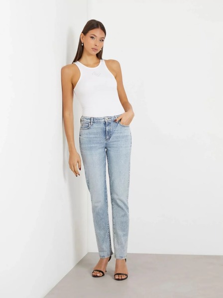 Guess Jeans Dámské bílé tílko 4G logo Guess jeans