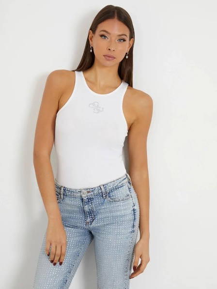 Guess Jeans Dámské bílé tílko 4G logo Guess jeans