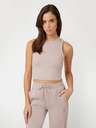 Guess Jeans Dámské růžové crop tílko z žebrovaného úpletu Guess jeans