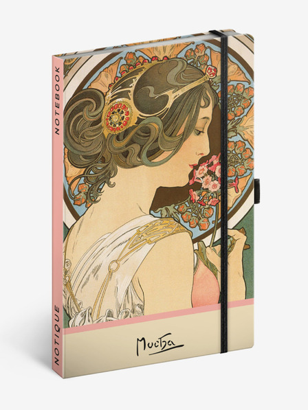 NOTIQUE NOTIQUE Notes Alfons Mucha – Petrklíč, tečkovaný, 13 x 21 cm