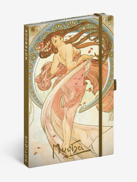 NOTIQUE NOTIQUE Notes Alfons Mucha – Tanec, linkovaný, 13 x 21 cm