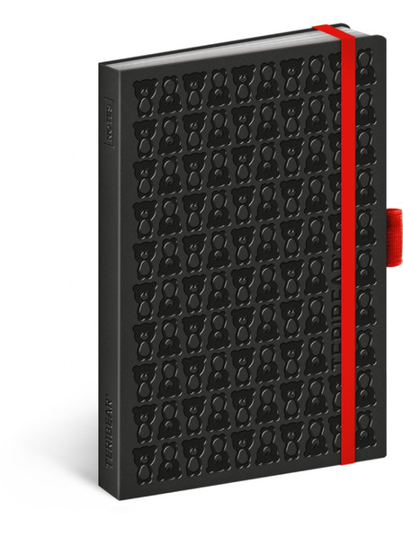 NOTIQUE NOTIQUE Notes Teribear, černý, linkovaný, 9 x 13 cm