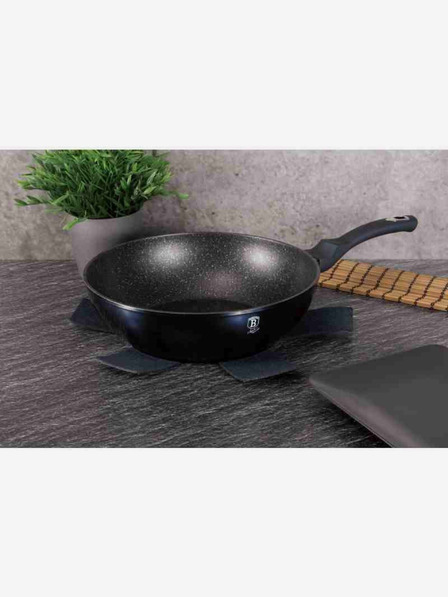 Berlingerhaus Wok pánev s mramorovým povrchem 30 cm BERLINGERHAUS Metallic Line Aquamarine Edition