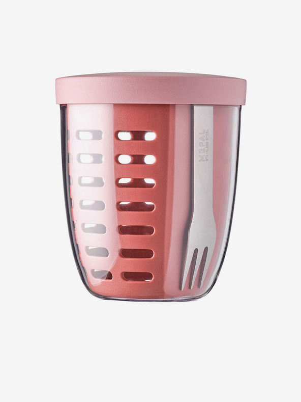 Mepal Růžový svačinový box se sítkem Mepal Ellipse 600 ml
