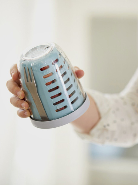 Mepal Růžový svačinový box se sítkem Mepal Ellipse 600 ml