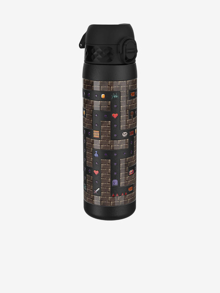 ION8 Černá vzorovaná nerezová lahev Ion8 Leak Proof Gamer (600 ml)