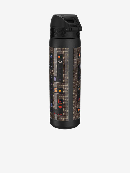 ION8 Černá vzorovaná nerezová lahev Ion8 Leak Proof Gamer (600 ml)