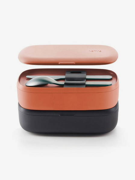 Lékué Černo-oranžový svačinový box Lékué LunchBox To Go (1000 ml)