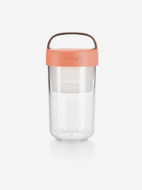 Lékué Růžový svačinový box Lékué Jar To Go (600 ml)