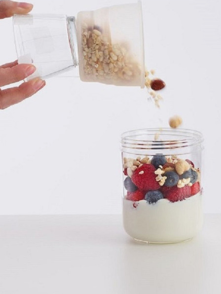 Lékué Růžový svačinový box Lékué Jar To Go (600 ml)