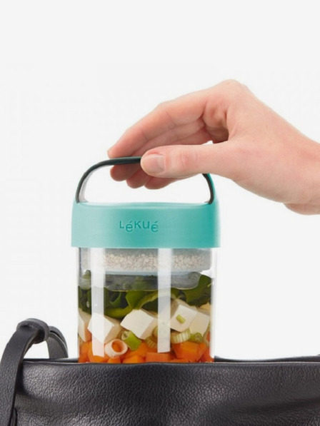 Lékué Tyrkysový svačinový box Lékué Jar To Go (600 ml)