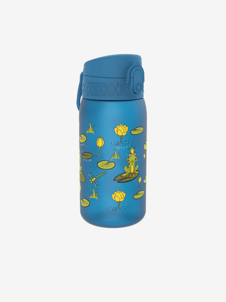 ION8 Modrá dětská vzorovaná lahev Ion8 Leak Proof Frog Pond (350 ml)