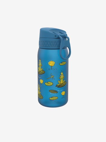 ION8 Modrá dětská vzorovaná lahev Ion8 Leak Proof Frog Pond (350 ml)