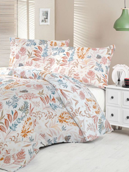 Kvalitex Saténové francouzské povlečení Luxury Collection 1+2, 220x200, 70x90cm Coral garden Kvalitex