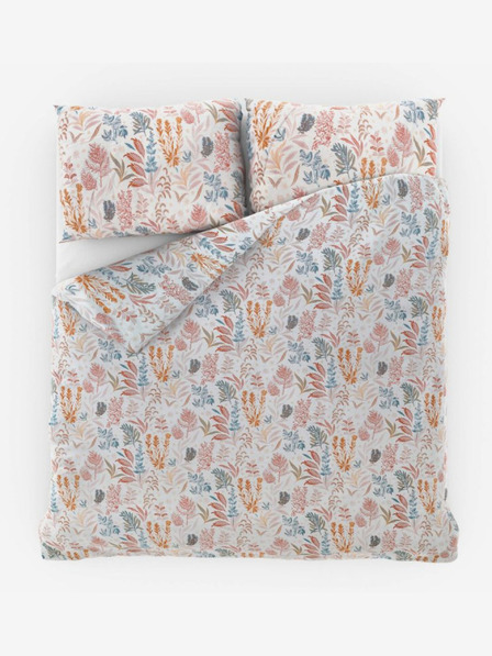 Kvalitex Saténové francouzské povlečení Luxury Collection 1+2, 220x200, 70x90cm Coral garden Kvalitex