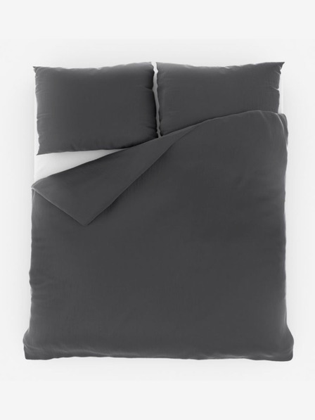 Kvalitex Francouzské mušelínové povlečení 240x220, 70x90cm tmavě šedé Kvalitex